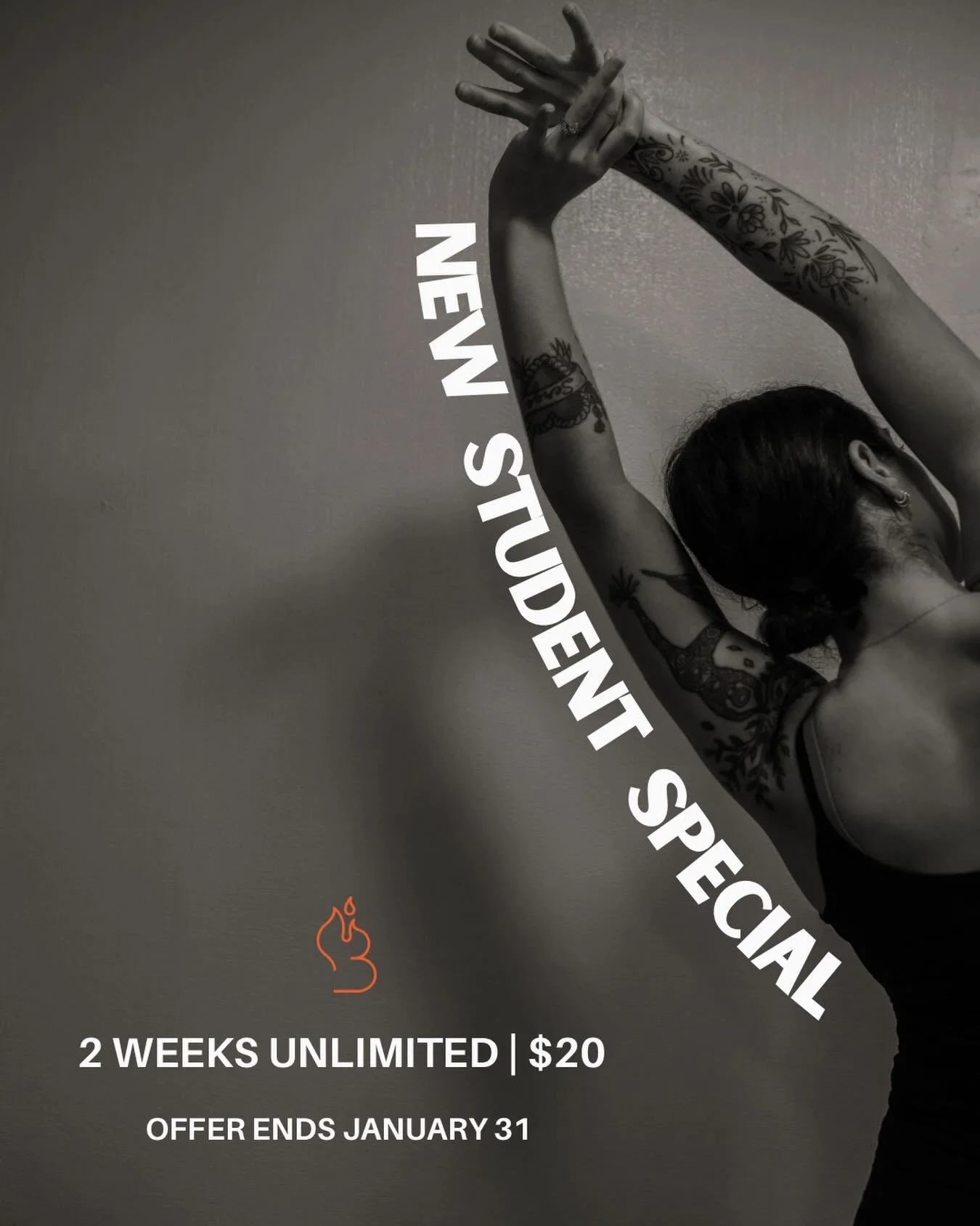 HI 2026! 🎊
 
We&rsquo;re welcoming the new year by welcoming YOU! All January, new students get 2 weeks of unlimited classes for $20.
 
Come experience STUDIO B and the power of the practice 🔥🧡
