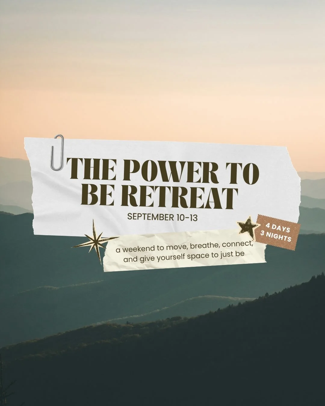 Your nervous system called&hellip; and it&rsquo;s asking for this retreat ✨
 
This is your invitation to step away from the noise and into a weekend designed to return to yourself. Think: intentional movement, space to slow down, time in nature, a mu