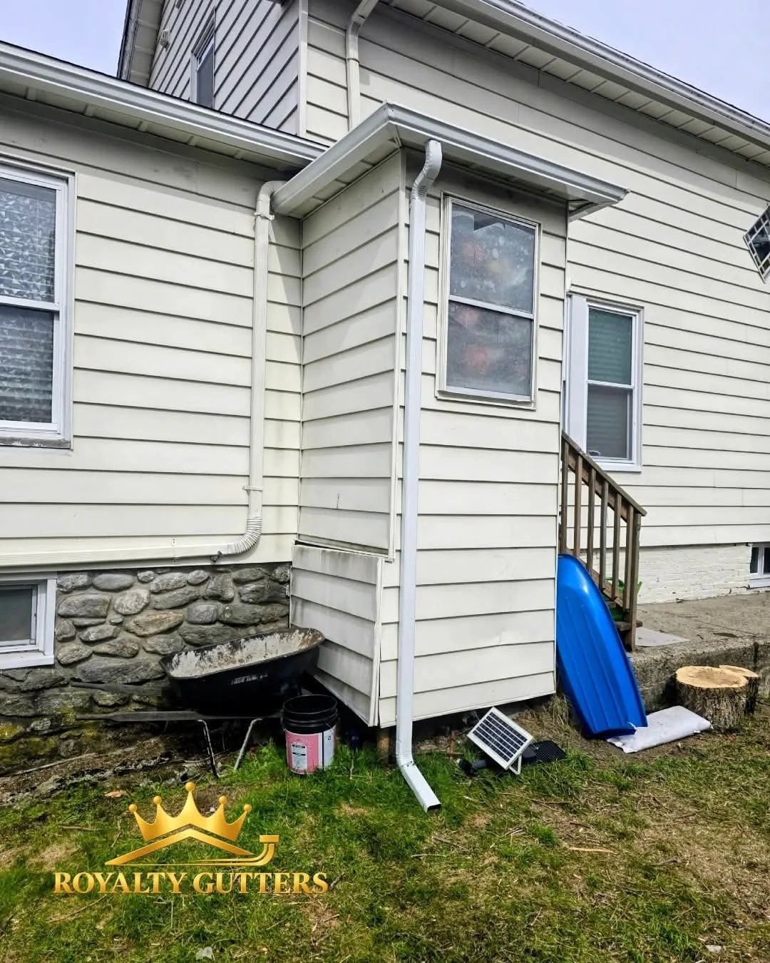 Completed by Royalty Gutters seamless gutter installation in Auburn MA