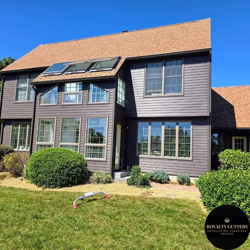 Brown Seamless Gutter Installation in Leicester, MA