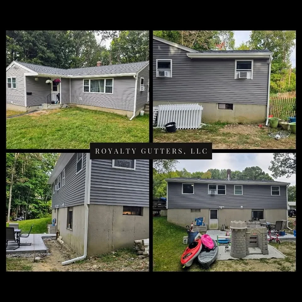 5-inch white aluminum seamless gutter in Auburn, MA