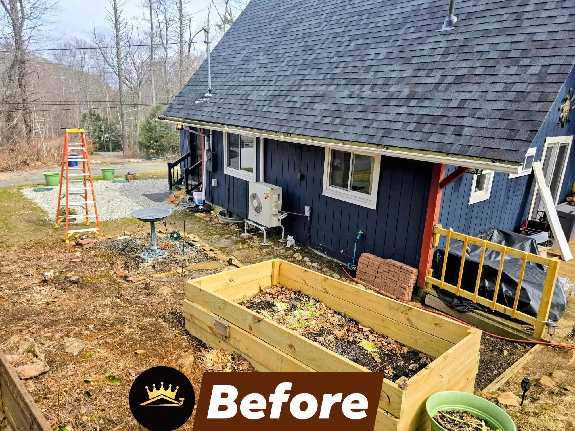 6-inch white aluminum seamless gutters with hidden hangers, 3x4 downspouts, and replacement of rotted fascia boards in Holland, MA