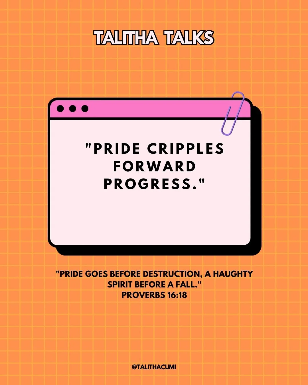 Pride will cripple your progress in life. It can feel like the defense you need to keep you safe, but it is the moat that keeps you bound. Be free! #Prideisadownfall #Christiancontent #christianwomen #inspirationalquotes #Behumble #Bethankful #Grafte
