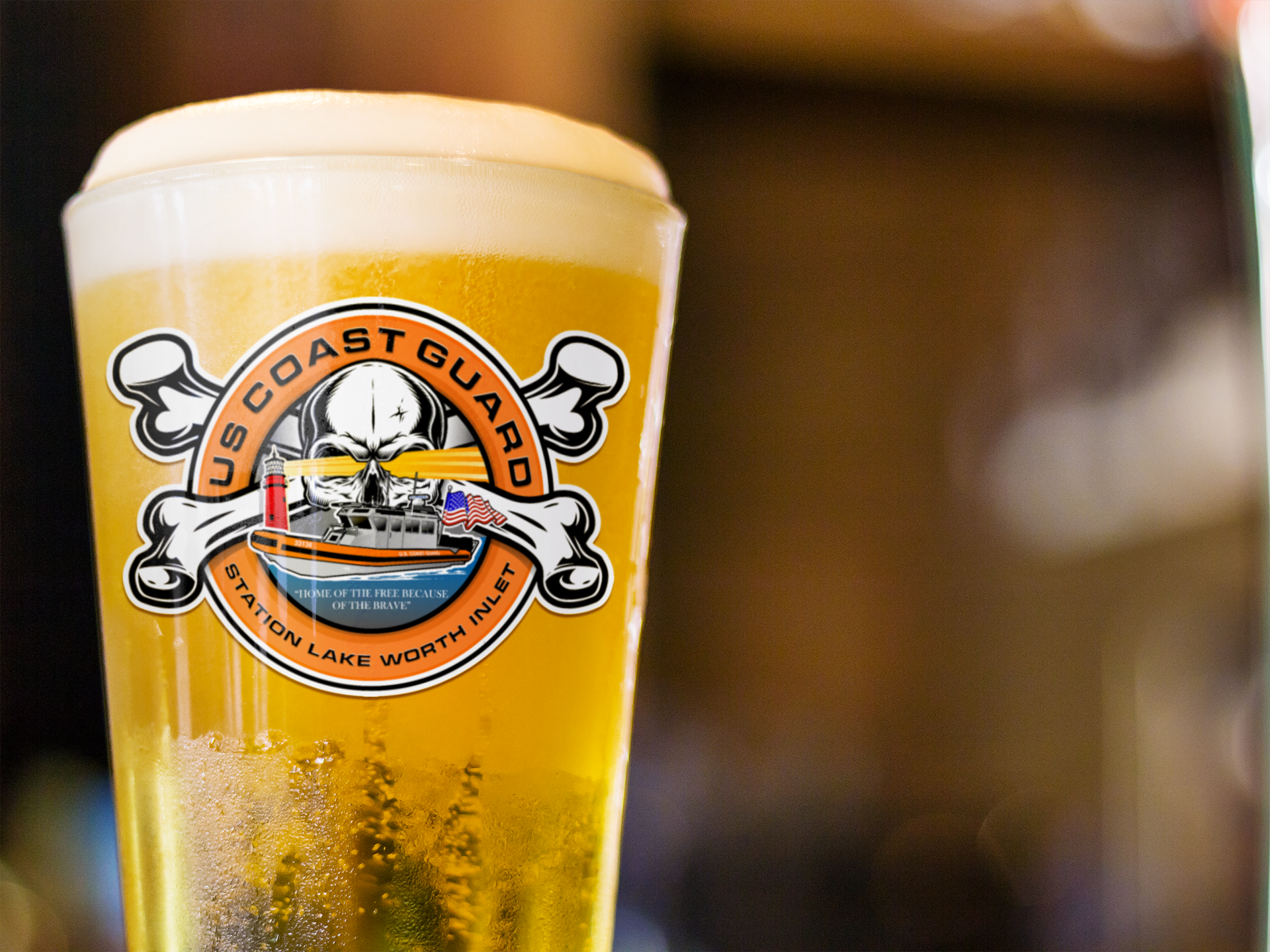 Station Lake Worth Inlet Pint Glass, 16oz