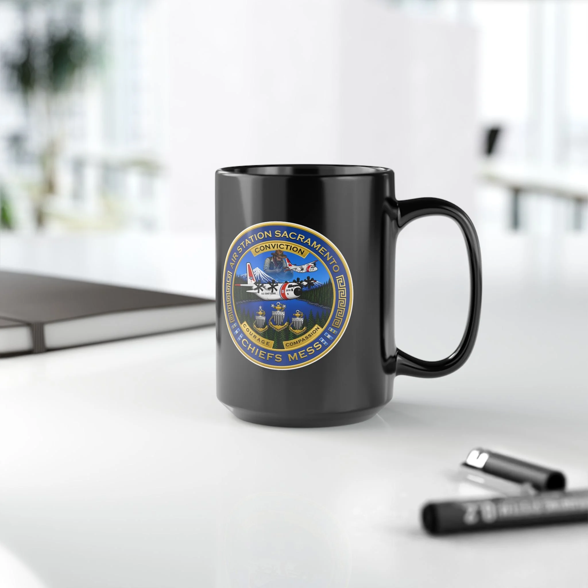 AIR-STA SACRAMENTO Black Mug (15oz)