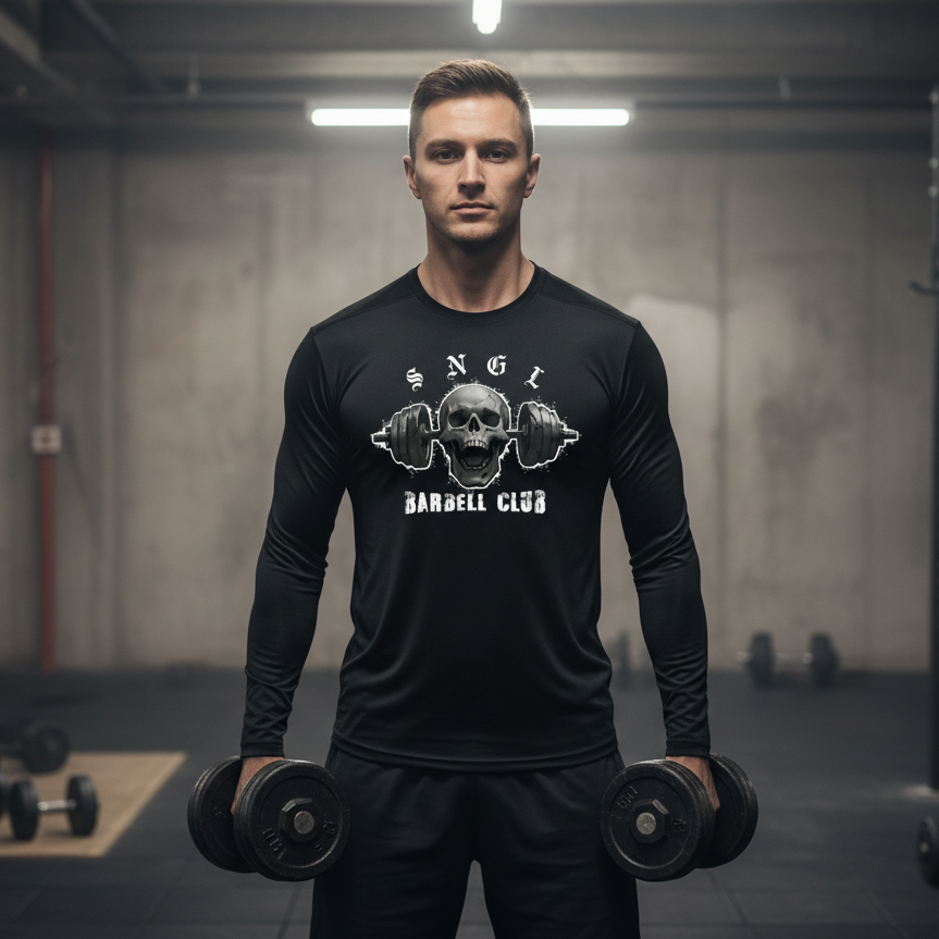 BARBELL CLUB Unisex Lightweight Long Sleeve Tee