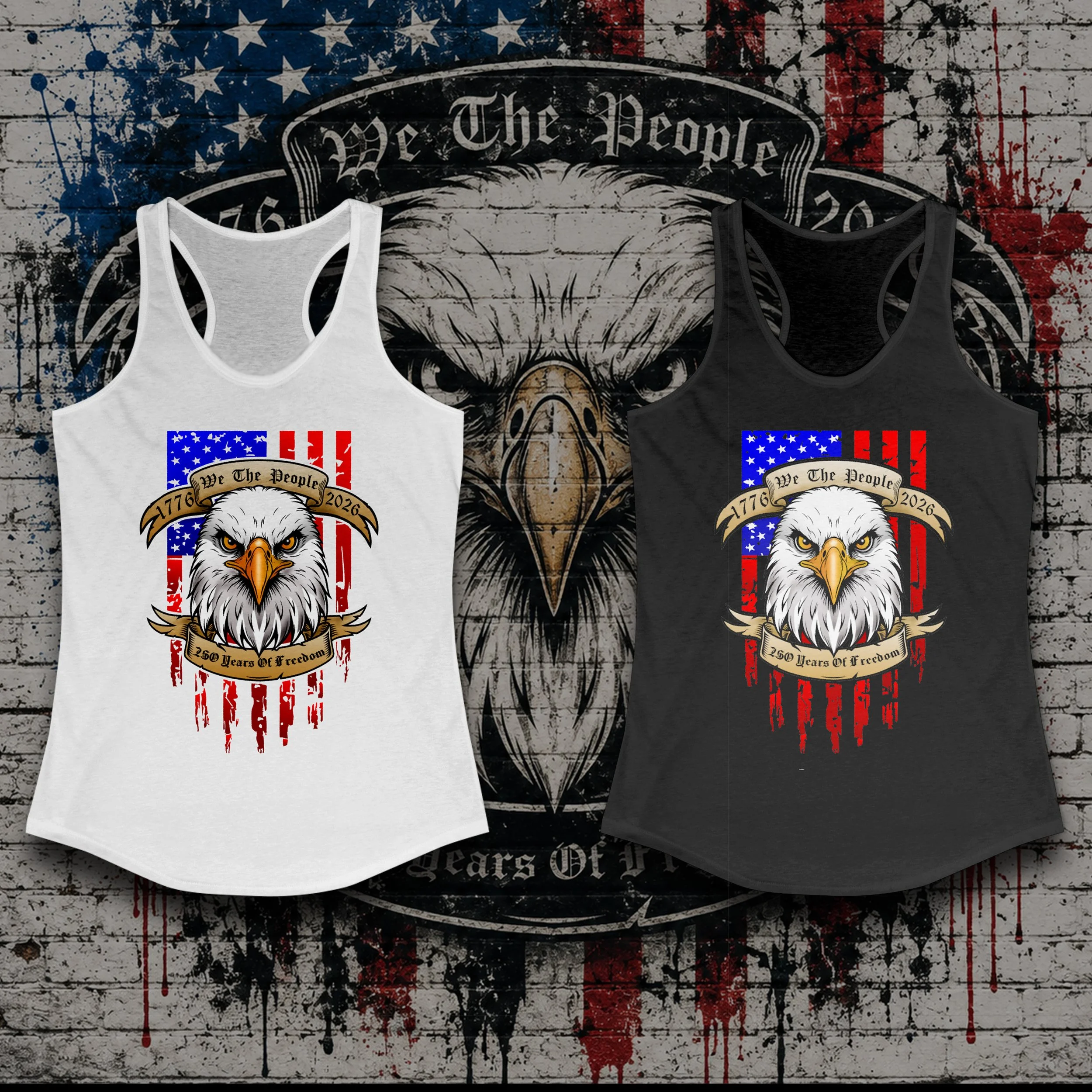 USA 250 Color Women's Ideal Racerback Tank