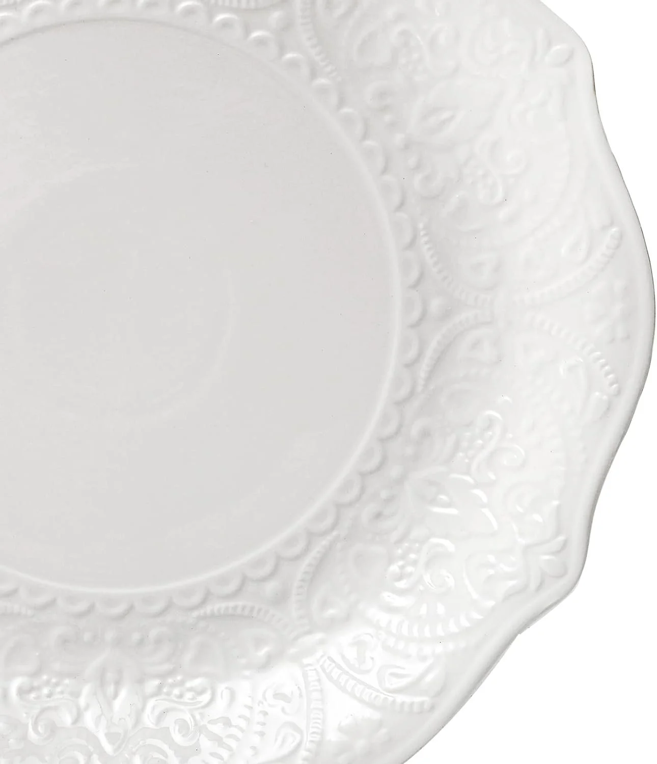 Embossed Dinner Plate - White