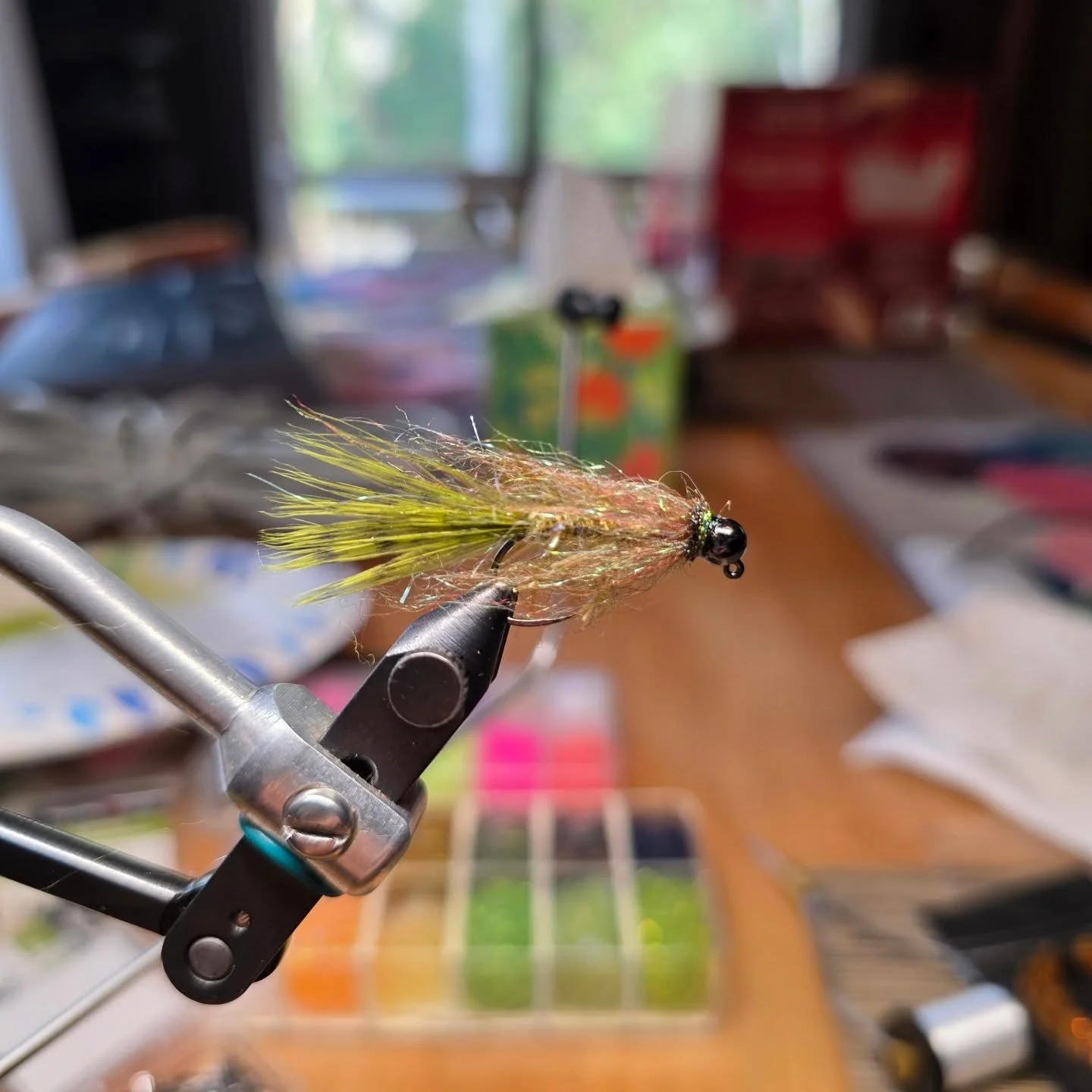 Messing around at the vice. Got some medium uv polar chenille, laser dub sculpin olive, and olive marabou all tied on a Fulling Mill FM51 30 with a Fulling Mill slotted tungsten 4.6mm bead. Some of the easiest ties can be productive, and i think this