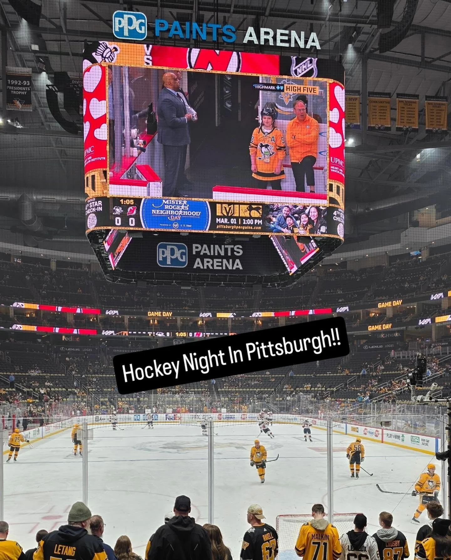 Penns vs Devils. Get to see some Olympic Gold Medal winners on the ice tonight.