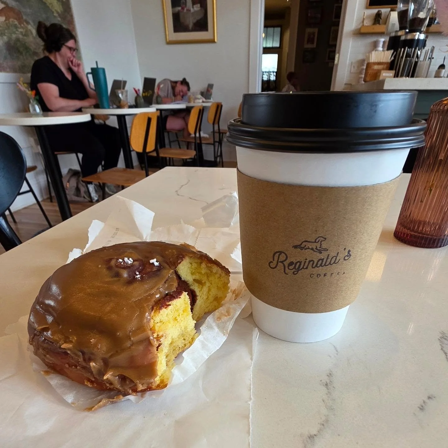 Worth a stop, actually my daily stop, @reginaldscoffee Coffee in Bethel Park, PA. Enjoying a Maple Glazed Cinnamon bun with a delicious cup of Guatemala Acodihue, they roast all of their beans and offer a wide array of flavor profiles. The everyday d