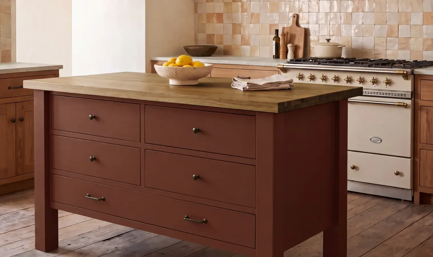 Moe's Home Rosemary Kitchen Island Red