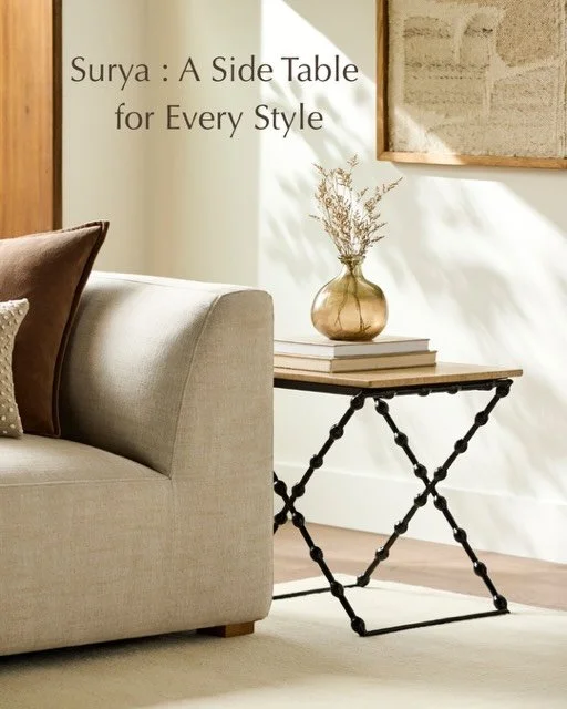 The finishing touch that defines a space. @suryasocial accent tables bring sculptural form, rich materials, and effortless sophistication to any room.