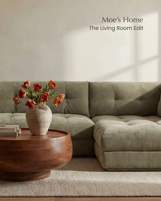 A space that does it all&mdash;lounge, gather, unwind. Thoughtful materials, grounded forms, and pieces designed to live with you every day.

Explore the latest from @moeshome and find your new favorite place to land.