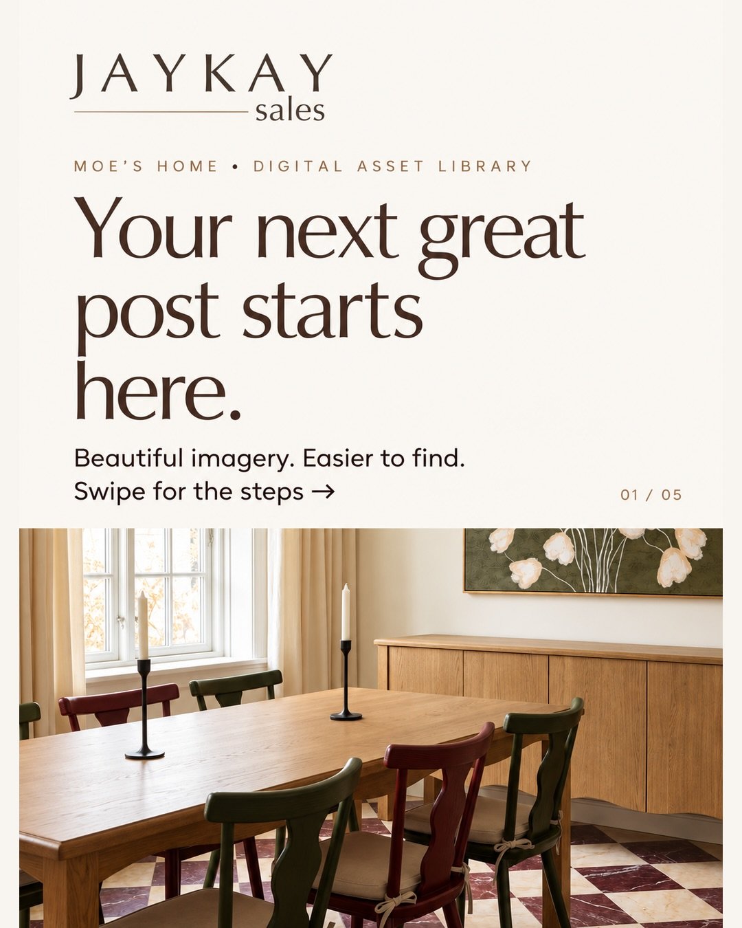Your next great Moe&rsquo;s post starts here. ✨

Beautiful room scenes. Product photography. Videos that bring the details to life.

Moe&rsquo;s Home&rsquo;s Digital Asset Library on Bynder puts content for your website, social feed and client presen