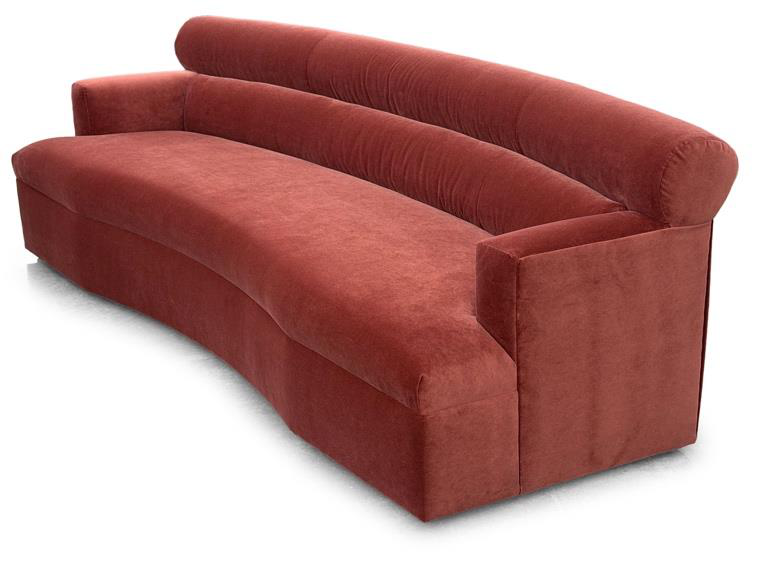 *Pascale sofa — a curved silhouette with horizontal back channeling.