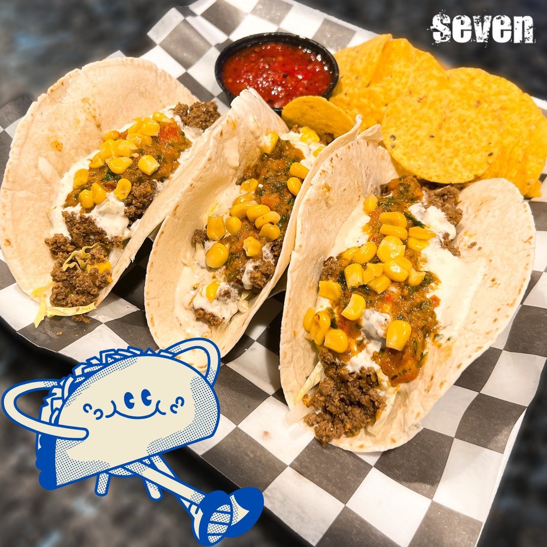 Tuesday's mean tacos, tequila and good times! 🌮😋
$13 Tacos, $1 off Margs, and $11 Steamed Shrimp
(Tonights Tacos: Seasoned ground beef topped with lettuce, white cheddar queso, a tomato chimichurri, and corn.)