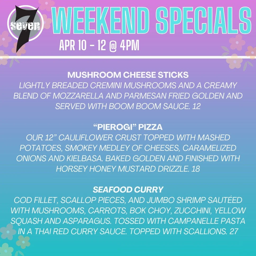 Spring has sprung and we're soaking up all the sun (and these specials) this weekend on the patio 😎

Order here to enjoy the specials on your patio👉 https://bit.ly/7-online-orders