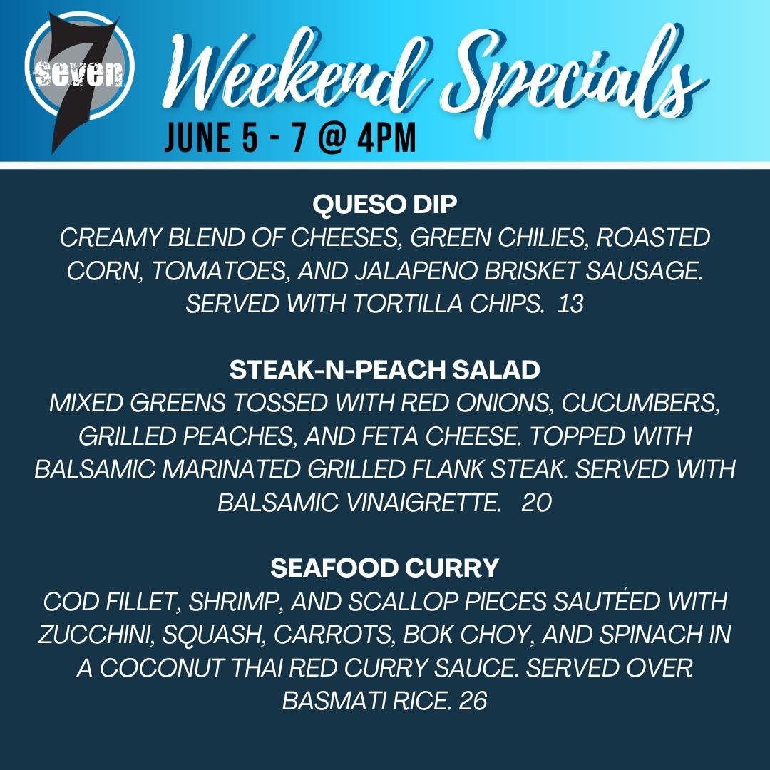 Patio party tonight! Can't miss this weather or these specials 😎
https://bit.ly/7-daily-specials