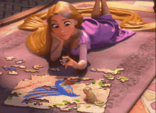 a girl doing a jigsaw puzzle