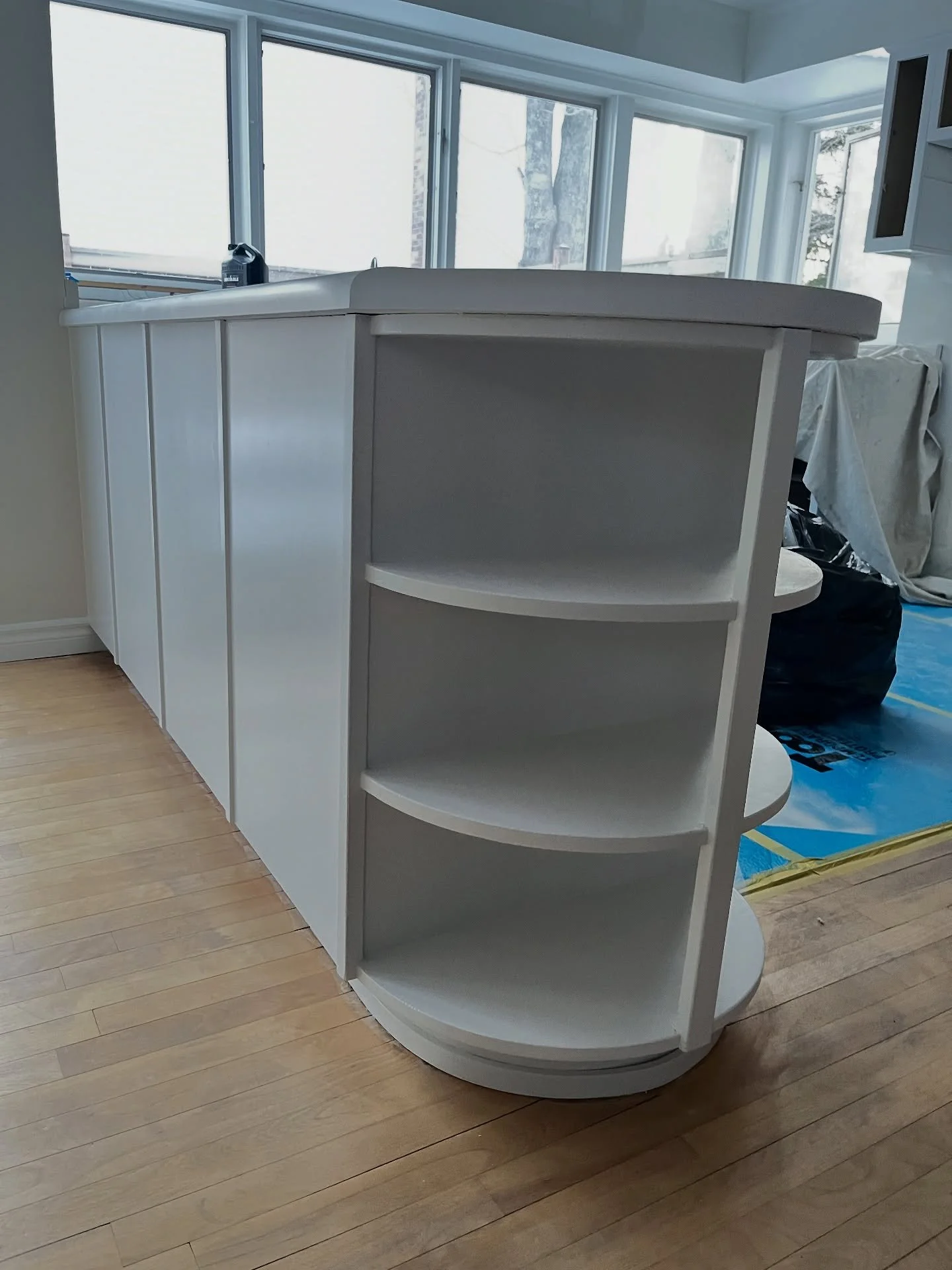 Cabinet boxes complete with two coats of shellac and two coats of cabinet paint.