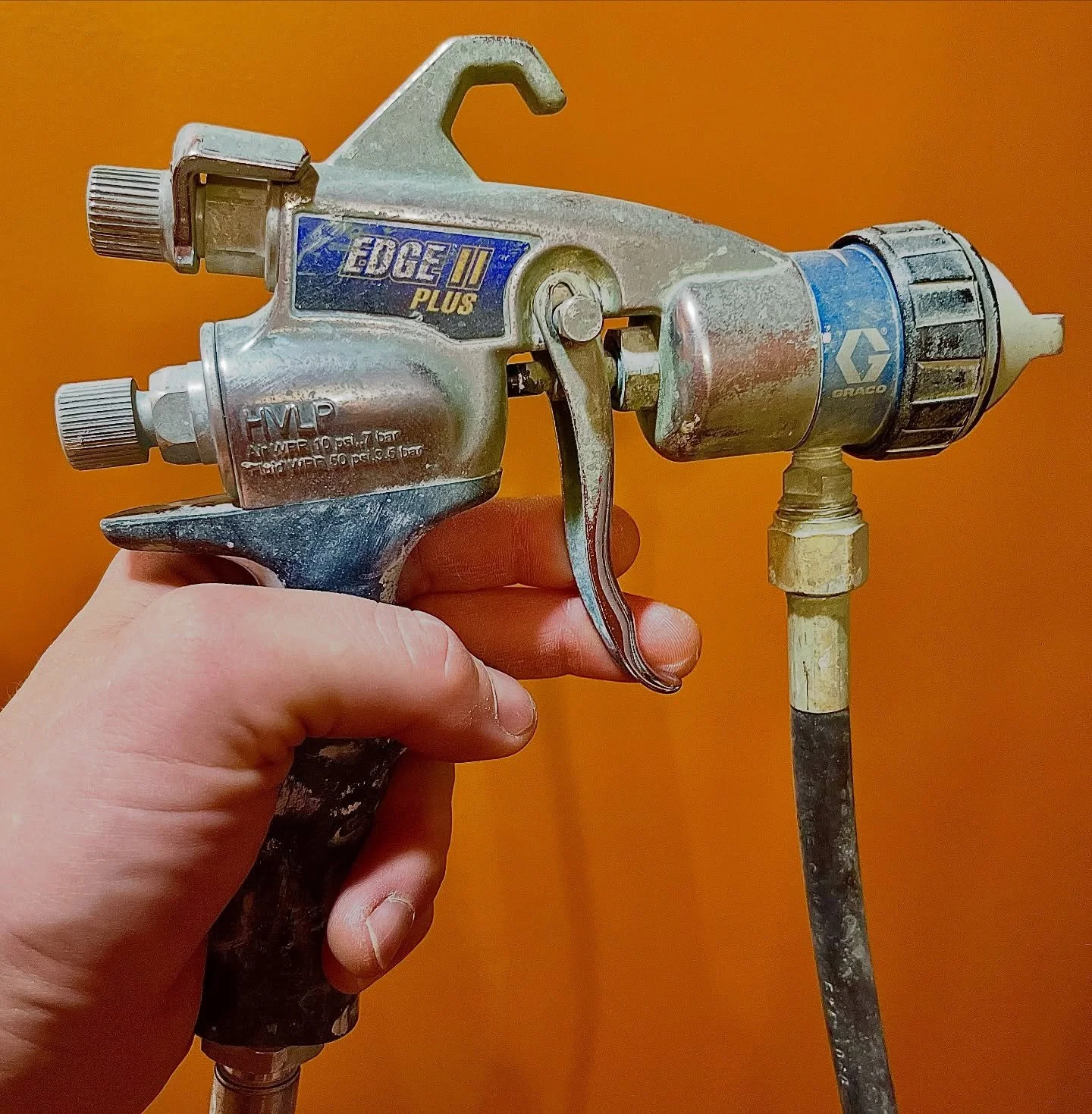 One of our three sprayers the Edge 2 Pro Comp HVLP by @gracoinc is a fine finish sprayer great for getting into small spaces, and spraying kitchen cabinet frames.