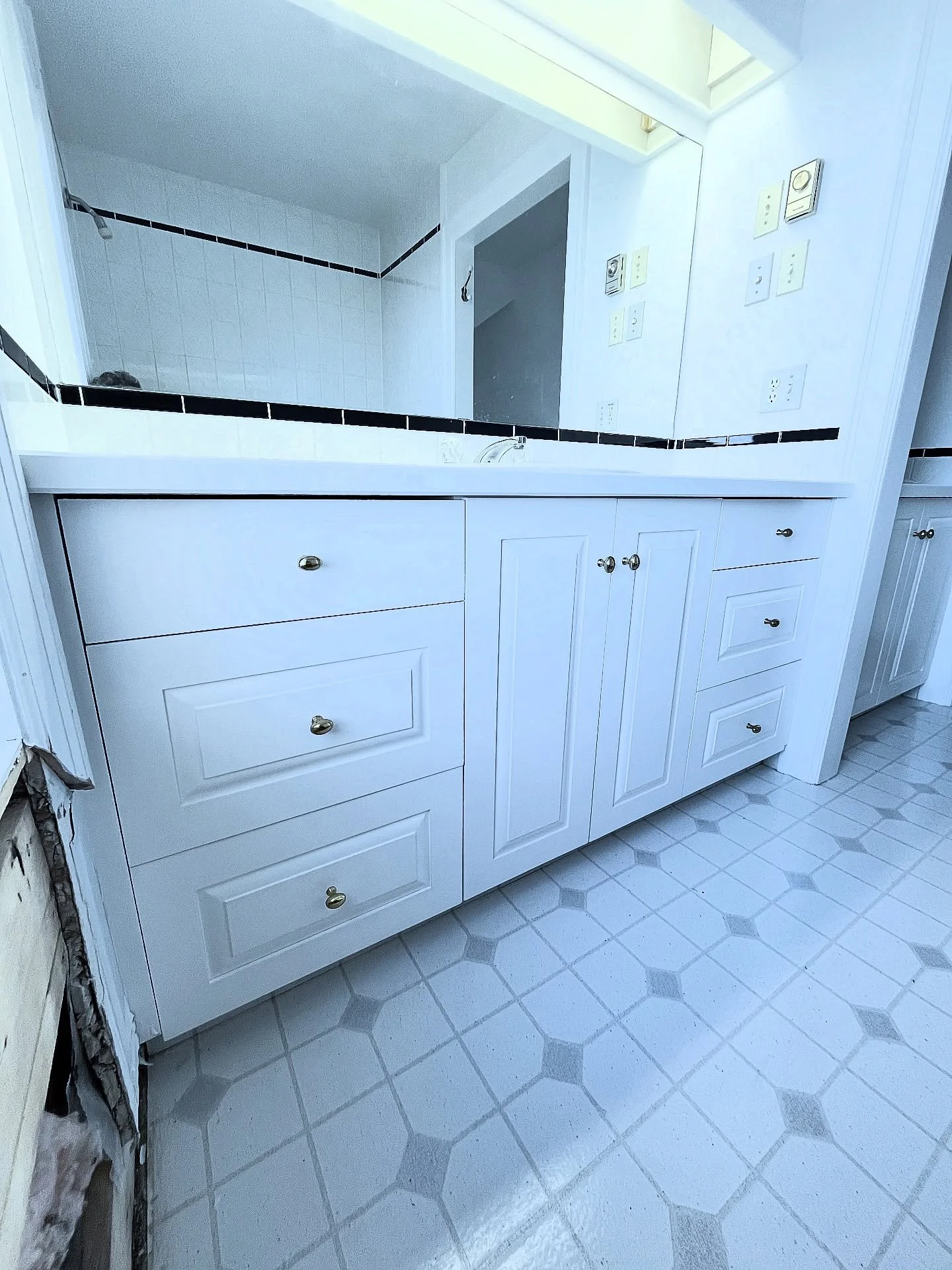 3-bathroom cabinet refinishing. Hvlp spray finish. Hard to tell from@photos but it looks great:)