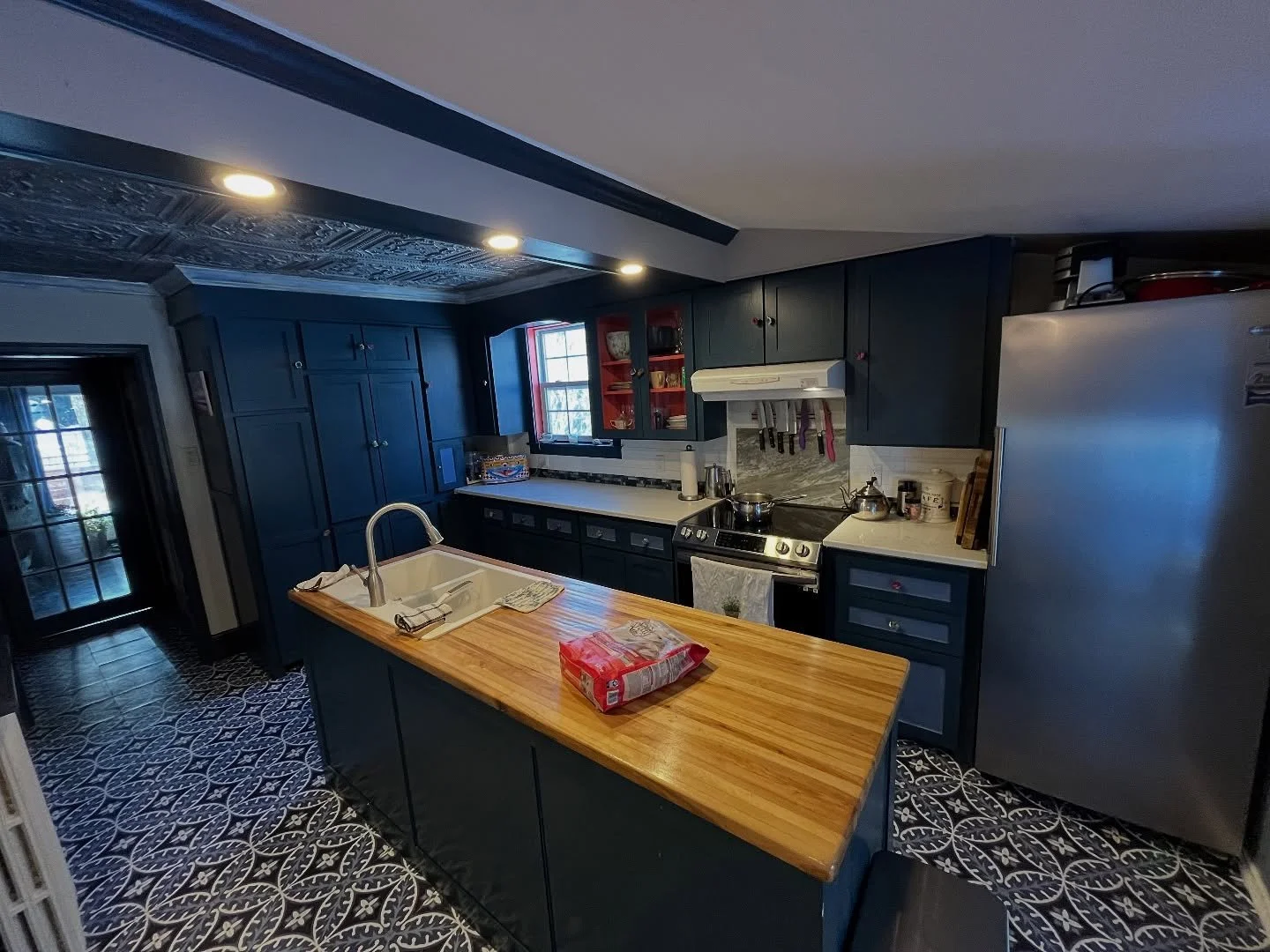 New kitchen cabinet makeover starts. The client recently purchased the home and wants a lighter look than the previous owners gothic ? Style? We will be cleaning extensively, sanding out all the brush marks, priming with shellac to stain block and se