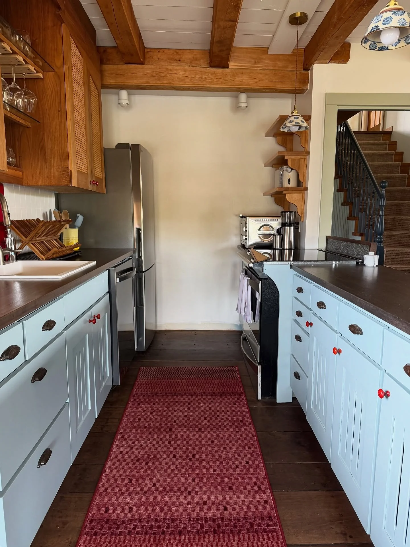 Recently completed, painting, cabinets, wallpaper project.