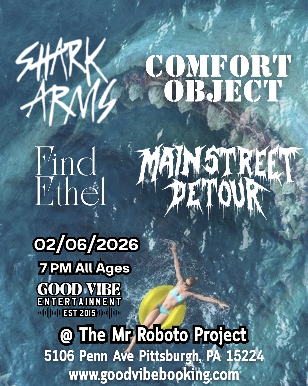 (ALL Ages)  Shark Arms (NY) &amp; Comfort Object with support from Main Street Detour, Find Ethel