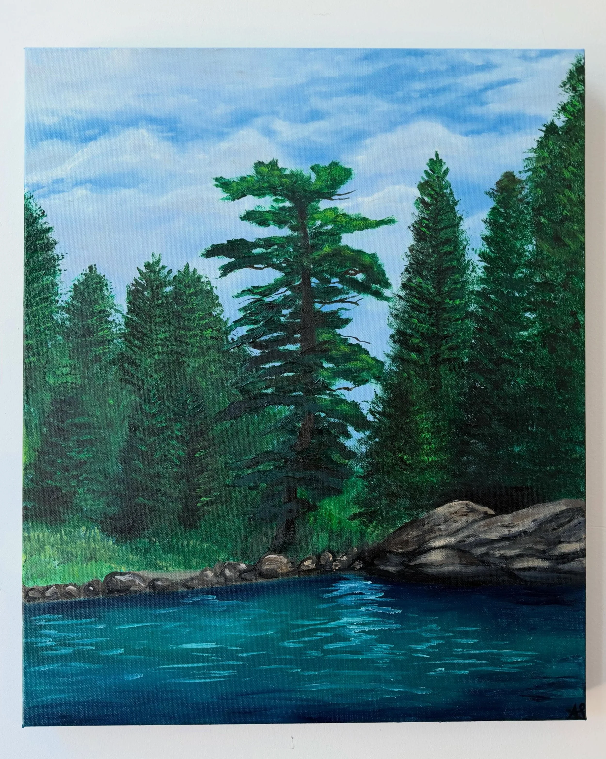 My beautiful friend asked me to paint a piece to gift her boyfriend. Honored to be able to create this special piece for them to have forever<3 

Even though I don&rsquo;t paint nature often I love painting it🌳✨ I love this piece so much<3 

O