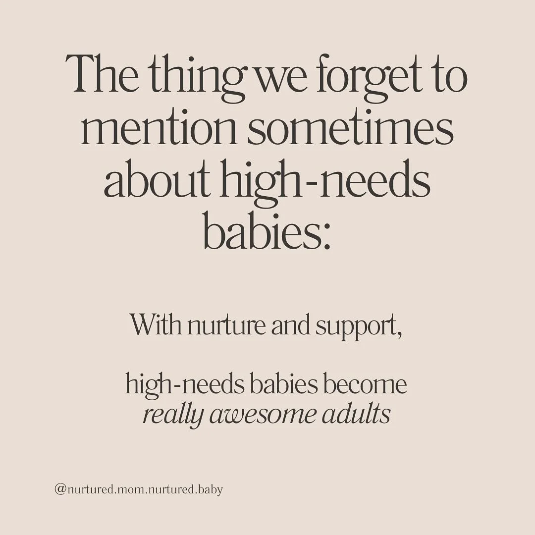 👇🏻READ THIS👇🏻
The other day I made a post about the 12 characteristics of high-needs babies. I realized as I was making that post that so many of the words we use to describe these babies have a naturally “negative” connotation - whe