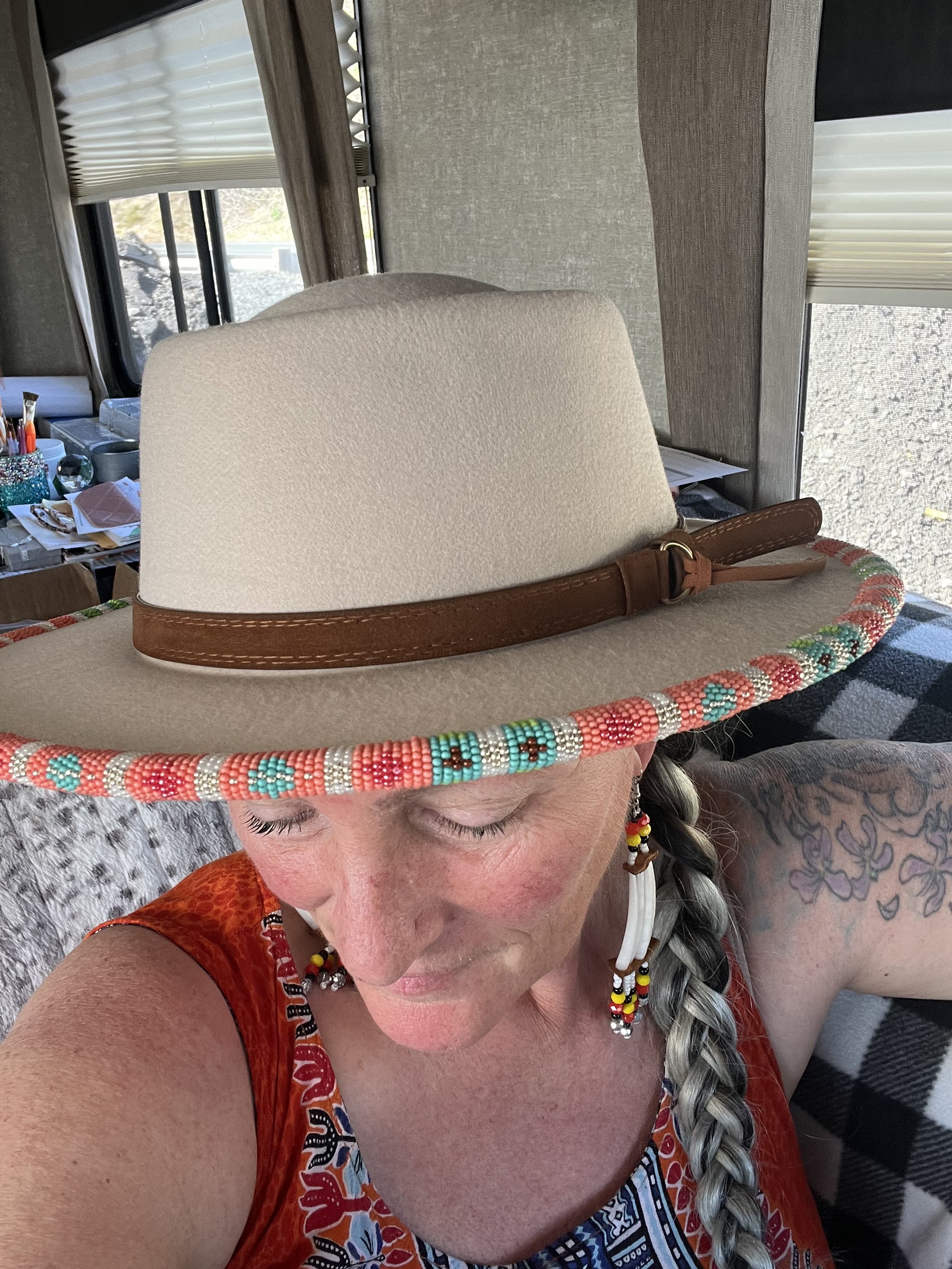 Beaded Fedora Woman’s Hat