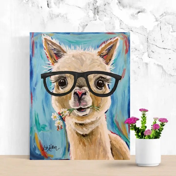 Metal Sign - Alpaca Wearing Glasses