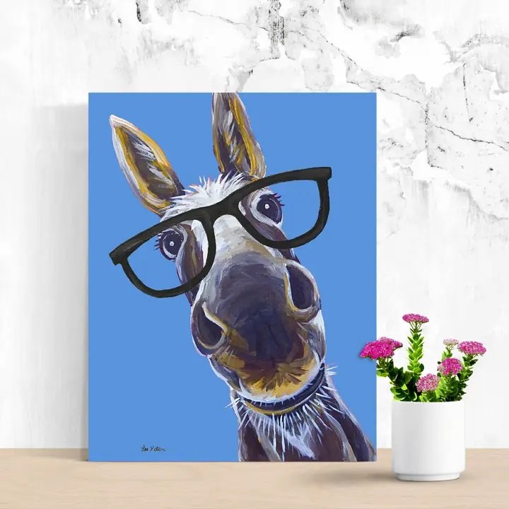 Metal Sign - Donkey Wearing Glasses