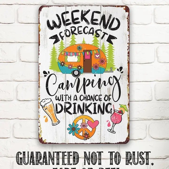 Metal Sign - Weekend Camping