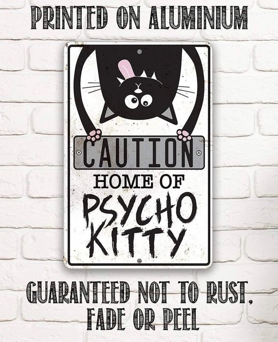 Metal Sign - Psycho Kitty