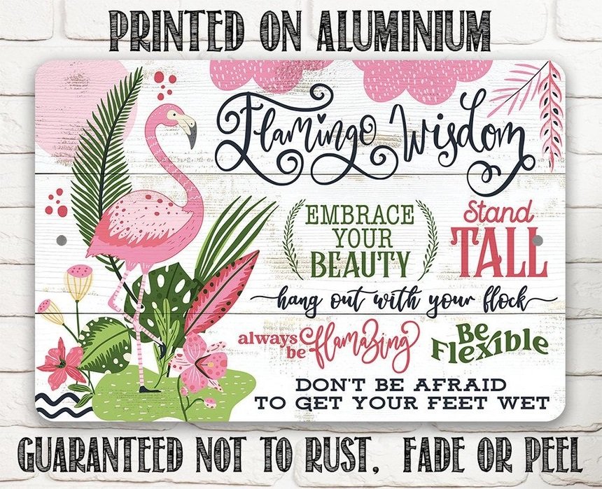 Metal Sign - Flamingo Wisdom