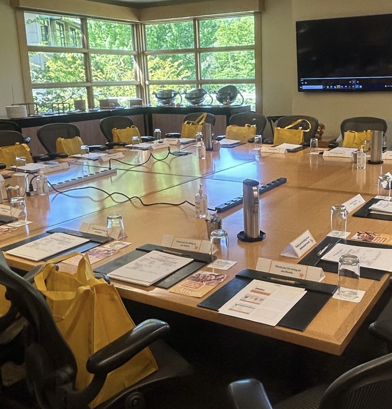 Board of Directors Meeting setup for Amara at Cedarbrook Lodge in Seattle.