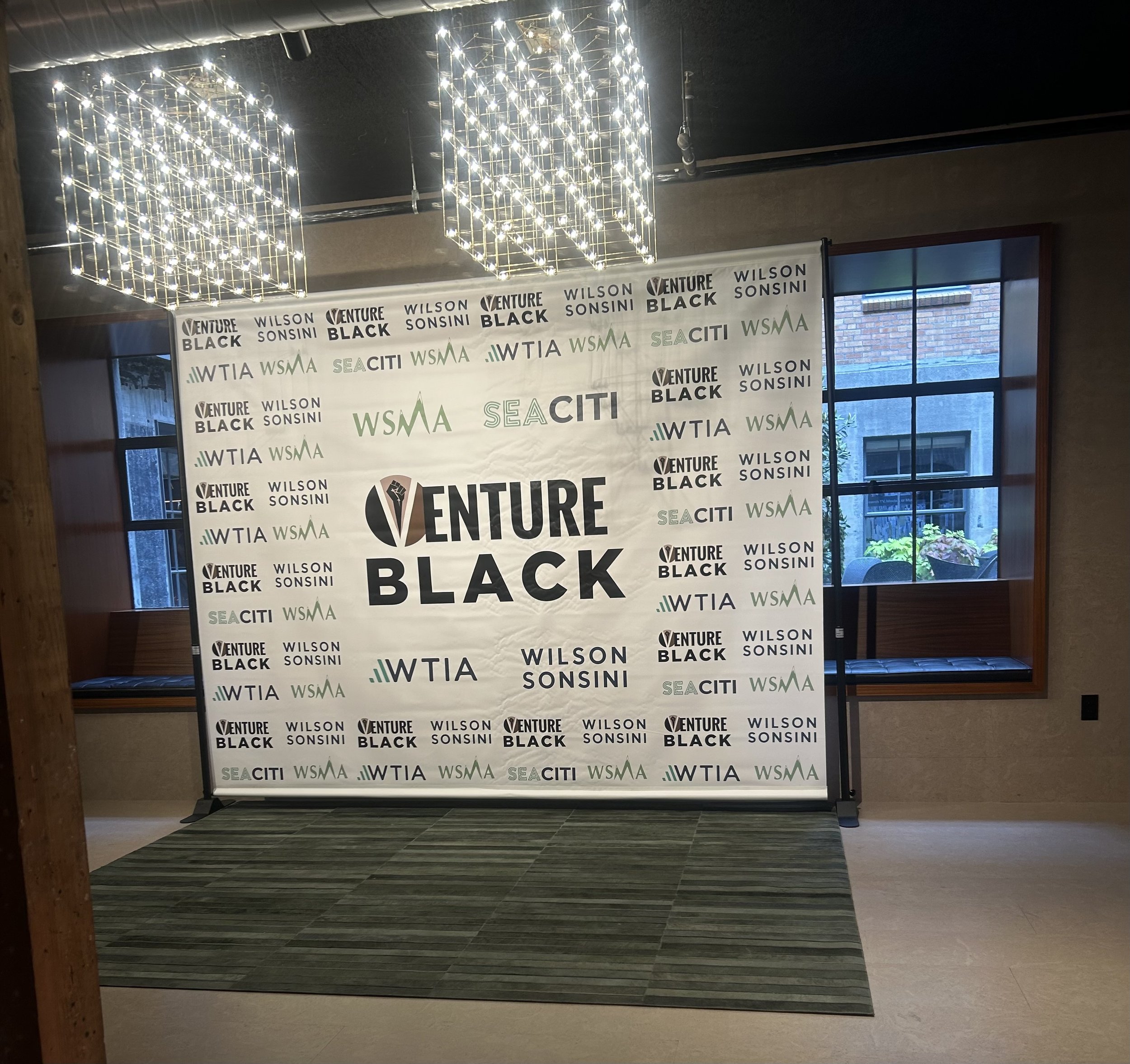 Venture Black Step and Repeat for event