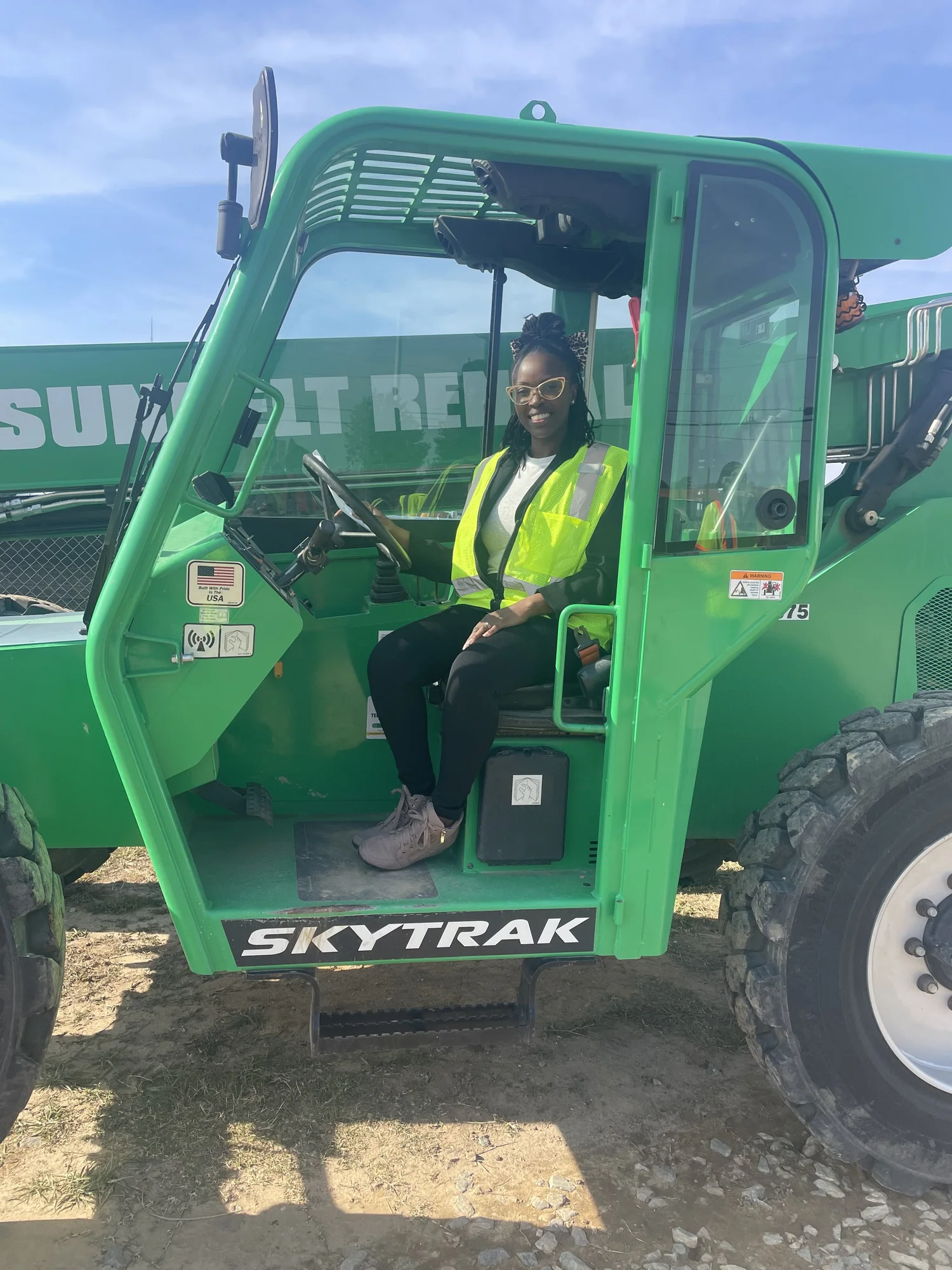 C&B team member operating a telehandler on site