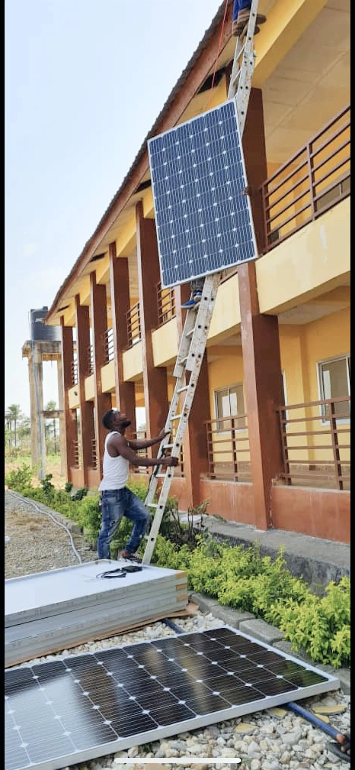 Solar panel installation at University of Lunsar