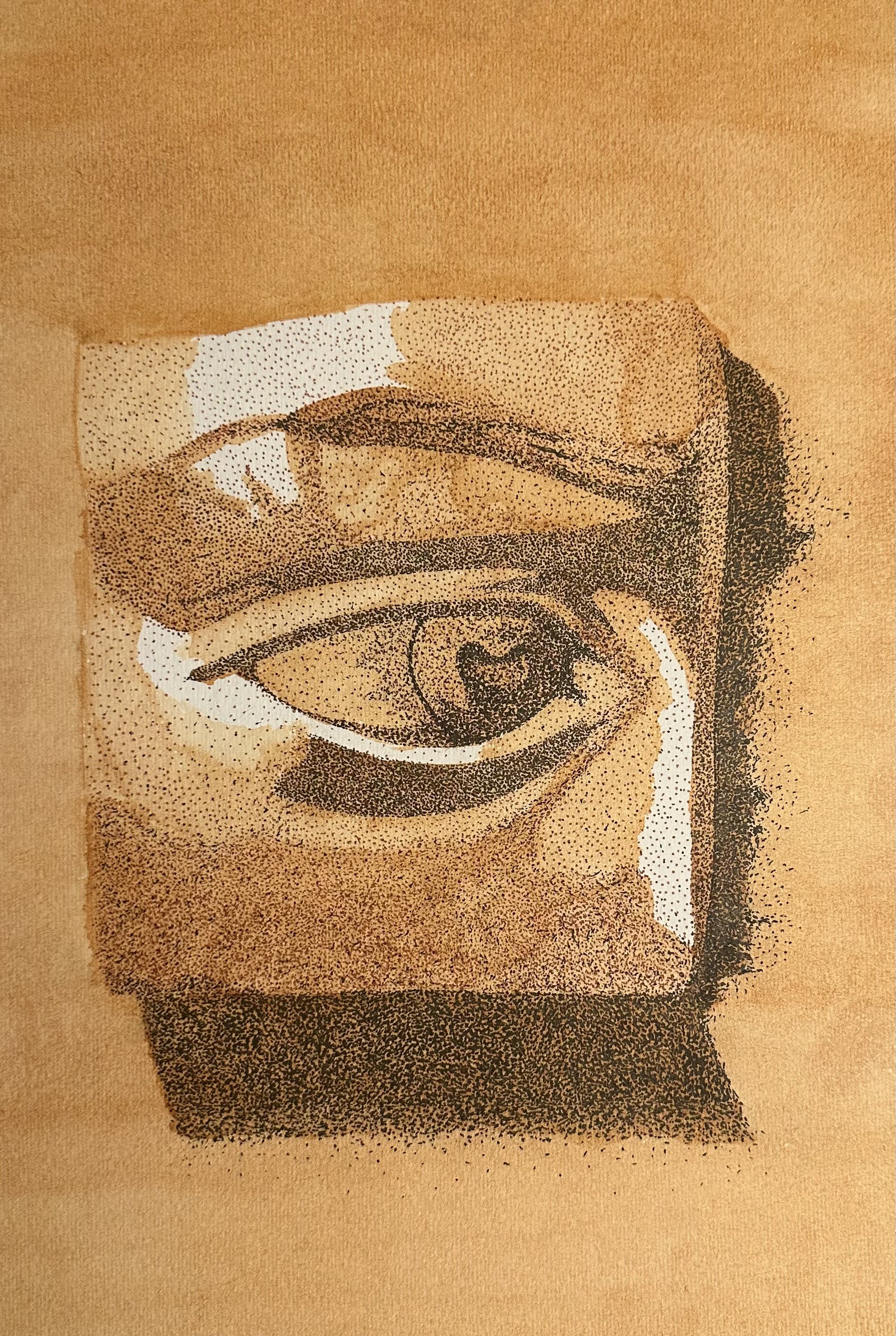 Human Eye Plaster Cast
Pen and Ink with Watercolor Wash