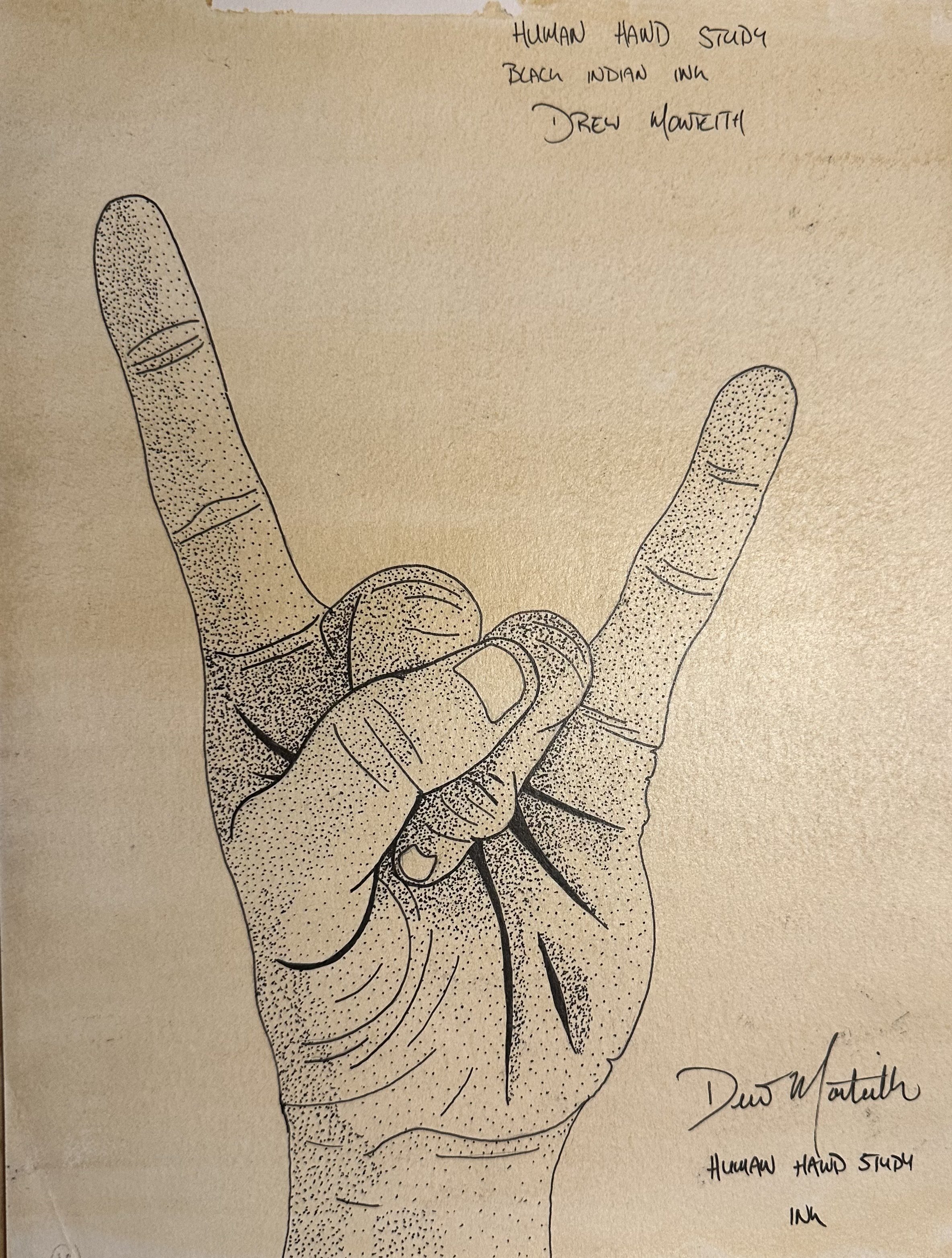 Human Hand Study
Pen and Ink with Watercolor Wash