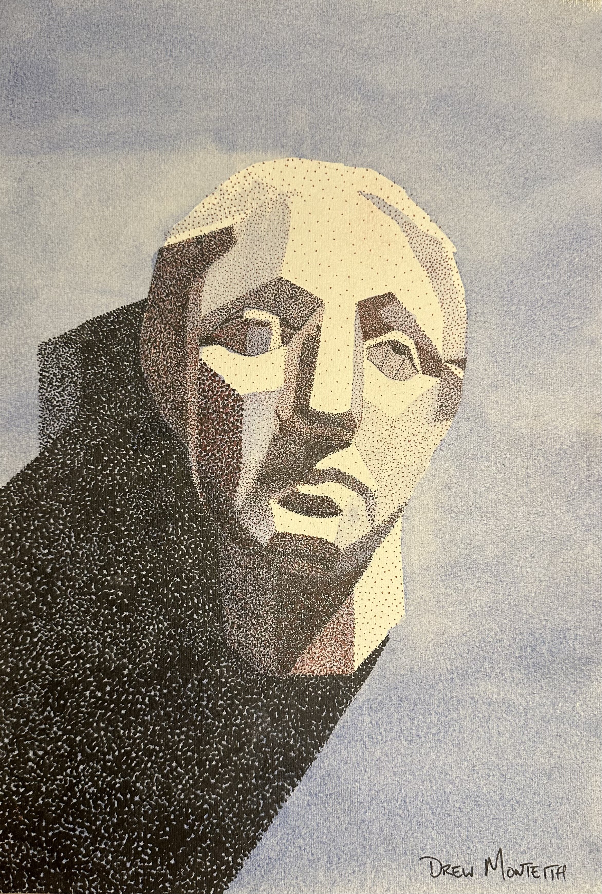 Female Face Plaster Study
Sepia and Black Ink with Watercolor Wash