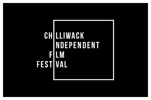 Chilliwack Independent Film Festival logo with black background, white text, and a white square outline.
