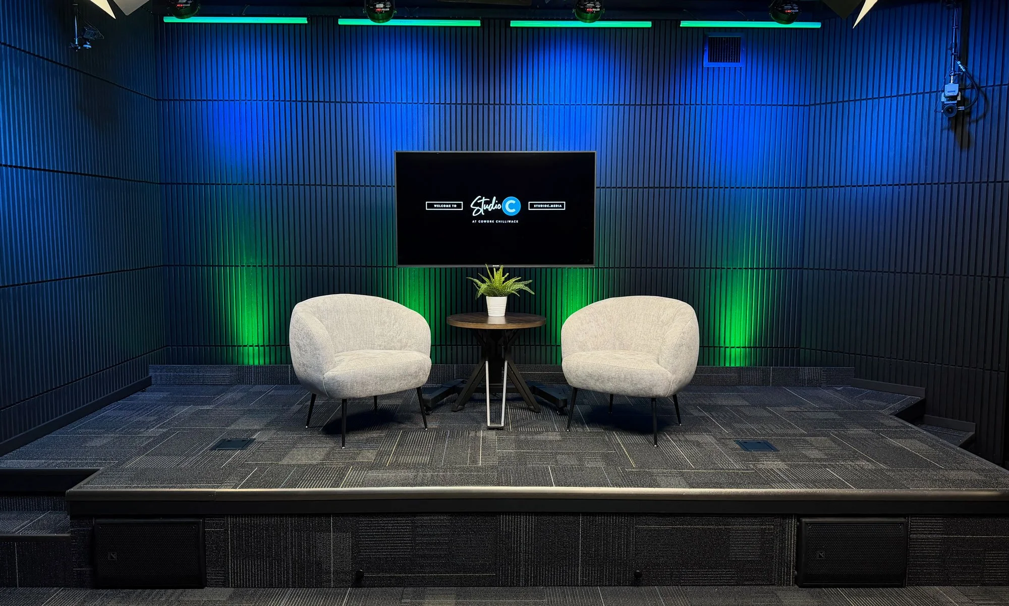 Fireside Chat with 55" Monitor