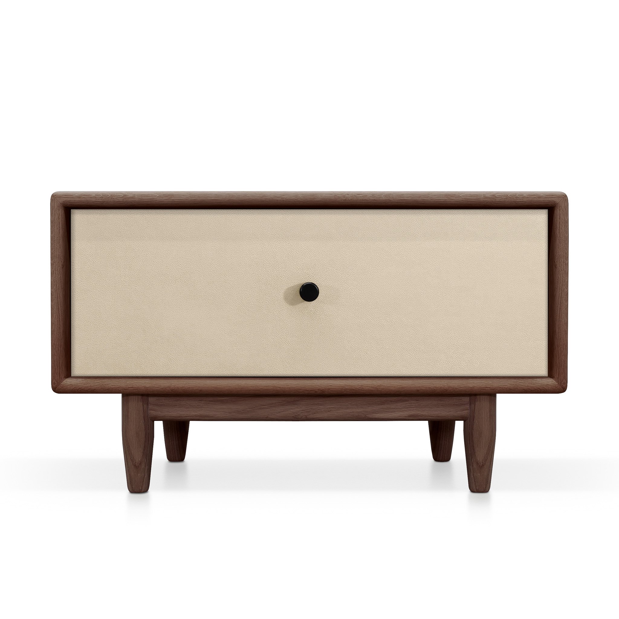 contemporary walnut children's nightstand in low height