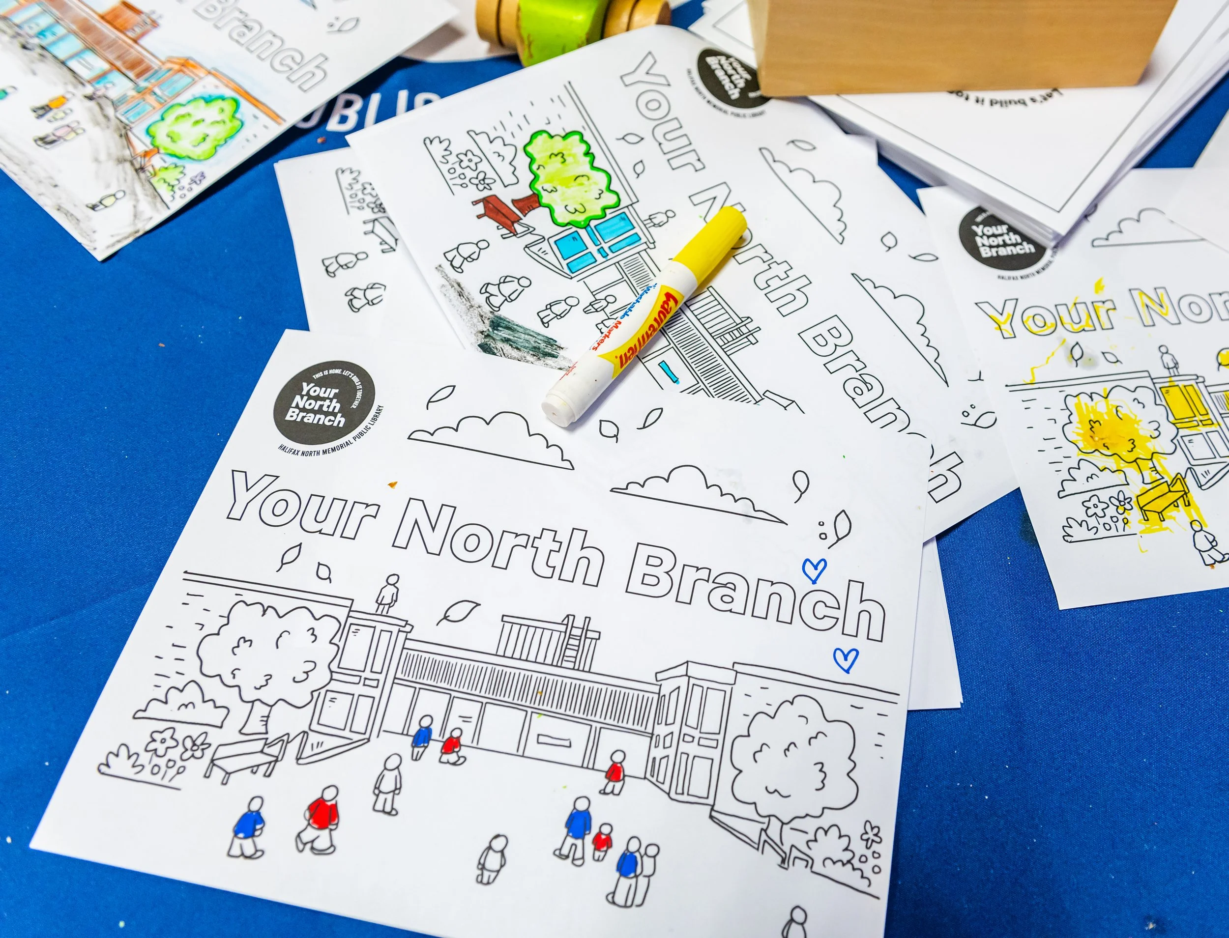  Colouring sheets of the library and “Your North Branch”. 