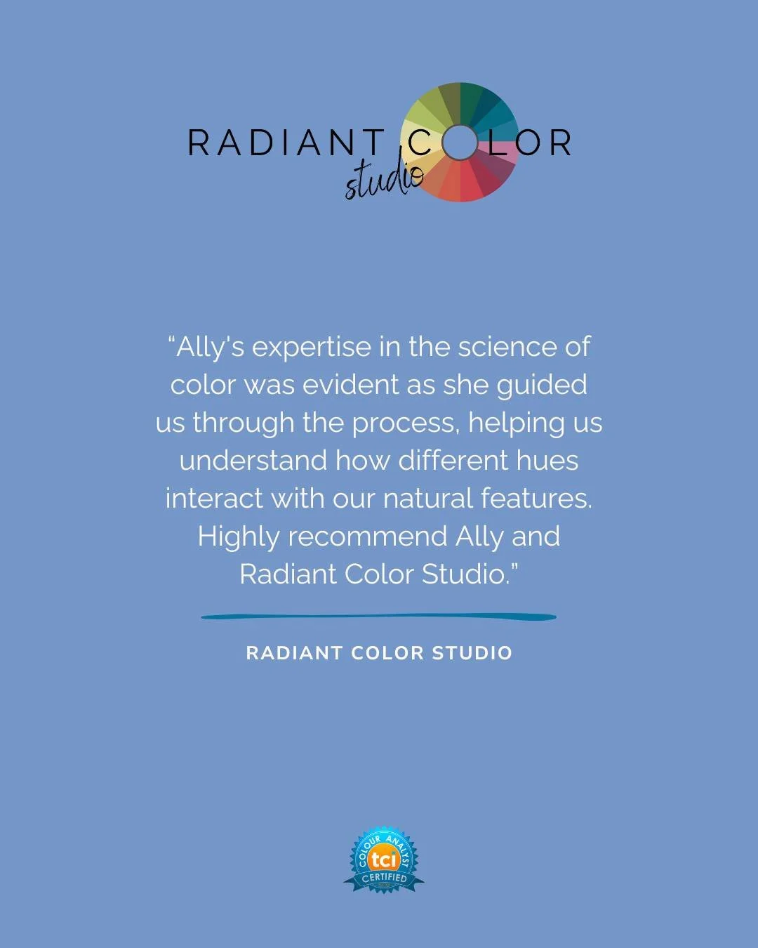 Are you ready to find your best colors this year?

Get started at radiantcolorstudio.com
.
.
.
#truecolourinternational #coloranalysis #radiantcolor #personalcoloranalysis #TCImethod #kansascity